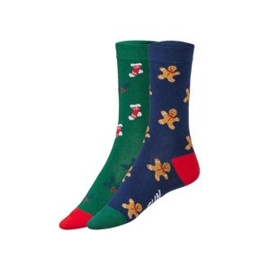Fun Socks Dámské / Pánské vánoční ponožky, 2 páry (36/40, perníčky/boty)