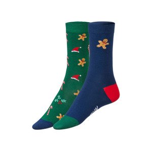 Fun Socks Dámské / Pánské vánoční ponožky, 2 páry (36/40, cukrové hole / perníček)