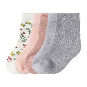 lupilu® Dívčí termo ponožky, 5 párů (19/22, vzor / bílá / světle růžová / šedá)