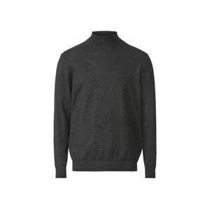 LIVERGY® Pánský svetr s rolákem (M (48/50), tmavě šedá)