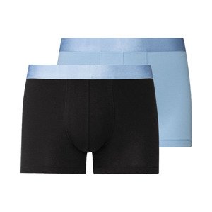 LIVERGY® Pánské boxerky, 2 kusy (4/S, černá/modrá)