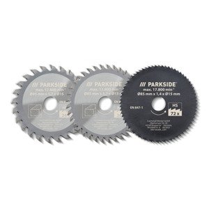 Parkside® Sada pilových kotoučů Phksa 12, 3dílná (Tct/Hss pilové kotouče)