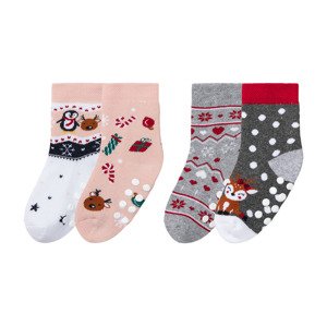 lupilu® Dívčí vánoční termo ponožky, 2 páry