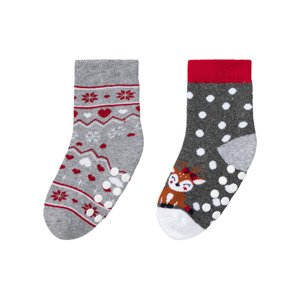 lupilu® Dívčí vánoční termo ponožky, 2 páry (23/26, šedá)