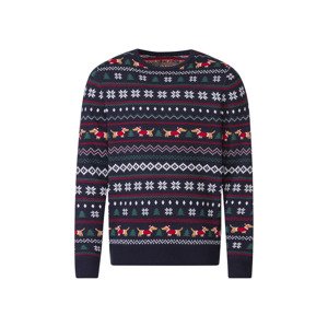 LIVERGY® Pánský vánoční svetr (M (48/50), vzor / navy modrá)