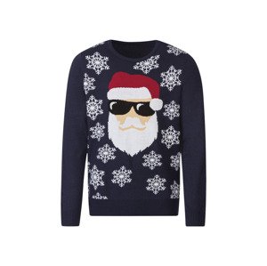 LIVERGY® Pánský vánoční svetr (S (44/46), Santa Claus / námořnická modrá)