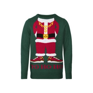 LIVERGY® Pánský vánoční svetr s LED (S (44/46), hrací skříňka / zelená)