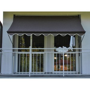 Angerer Upínací markýza Angerer (šířka 400 cm, tmavě hnědá s béžovými pruhy)