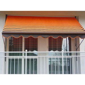 Angerer Upínací markýza Angerer (šířka 400 cm, hnědá s oranžovými pruhy)