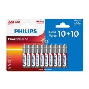 PHILIPS Alkalická baterie AA / AAA, 20 kusů (AAA/LR03)