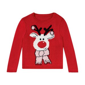 lupilu® Dívčí vánoční svetr (child#female, 110/116, červená)