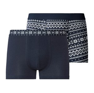 LIVERGY® Pánské vánoční boxerky, 2 kusy (7/XL, námořnická modrá)