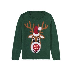 lupilu® Chlapecký vánoční svetr s LED  (110/116, zelená)