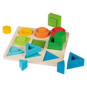 Playtive Dřevěná duhová motorická hračka Montessori (hra na skládání)