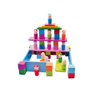 Playtive Dřevěná výuková hra Montessori, velká (stavební kostky 4 elementy)