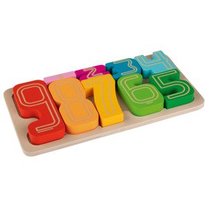 Playtive Dřevěná výuková hra Montessori (stavební kameny s čísly)