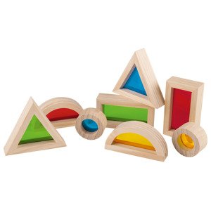 Playtive Dřevěná výuková hra Montessori (stavební kameny s okny)