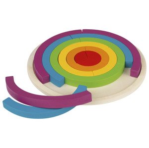 Playtive Dřevěné duhové puzzle Montessori FSC (duhový kruh)