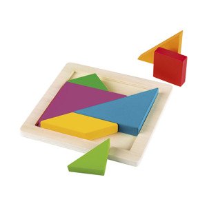 Playtive Dřevěné duhové puzzle Montessori FSC (duhový tangram)