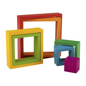 Playtive Dřevěná duhová skládačka Montessori (skládací čtverce)