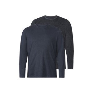 LIVERGY® Pánské triko s dlouhými rukávy XXL, 2 kusy (3XL(64/66), navy modrá)