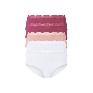 esmara® Dámské kalhotky s vysokým pasem s BIO bavlnou, 5 kusů (XL (48/50), růžová)