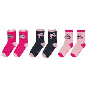 Barbie Dívčí ponožky, 3 páry (27/30, modrá/růžová)