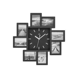 AURIOL® Nástěnné hodiny s fotografiemi (černá)