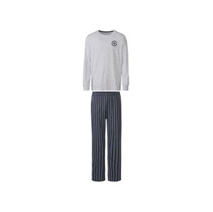 LIVERGY® Pánské pyžamo (M (48/50), šedá / navy modrá pruhovaná)