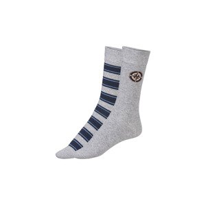 LIVERGY® Pánské ponožky s BIO bavlnou, 2 páry (43/46, pruhy/šedá)
