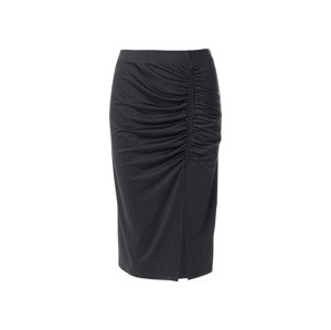 esmara® Dámská midi sukně s řasením a saténovým leskem, černá (XS (32/34))