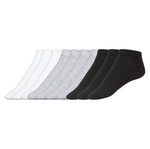 esmara® Dámské nízké ponožky s BIO bavlnou, 10 párů  (35/38, černá/zelená/bílá)