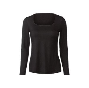 esmara® Dámské triko s dlouhými rukávy (XS (32/34), černá)