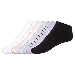 esmara® Dámské nízké termo ponožky s BIO bavlnou, 7 párů (35/38, černá / růžová / bílá / lila fialová / šedá )