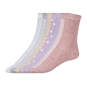 esmara® Dámské ponožky s BIO bavlnou, 7 párů (35/38, lila fialová / růžová / béžová / šedá)