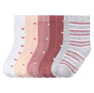 lupilu® Dětské ponožky s BIO bavlnou, 10 párů  (19/22, růžová/bílá/šedá)