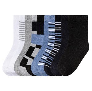 lupilu® Dětské ponožky s BIO bavlnou, 10 párů  (19/22, bílá/modrá/šedá/černá)