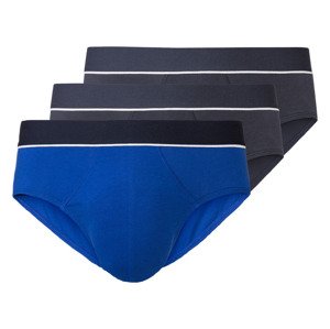 LIVERGY® Pánské slipy s BIO bavlnou, 3 kusy (7/XL, modrá)