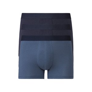 LIVERGY® Pánské boxerky, 3 kusy (4/S, navy modrá / tmavě modrá)