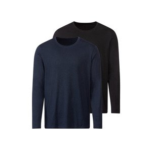 LIVERGY® Pánské triko s dlouhými rukávy (XXL (60/62), tmavě modrá / černá)