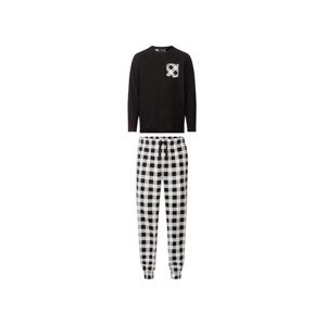 LIVERGY® Pánské fleecové pyžamo (XL (56/58), kostkovaná/černá)