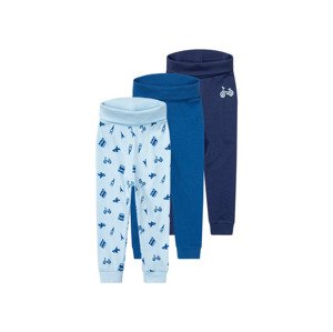 lupilu® Chlapecké kalhoty „Jogger" s BIO bavlnou, 3 kusy (86/92, navy modrá / modrá / světle modrá )