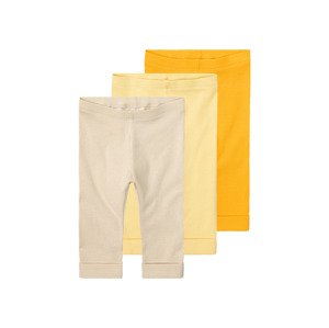 lupilu® Dětské legíny s BIO bavlnou, 3 kusy (62/68, hořčicová/žlutá/šedá)