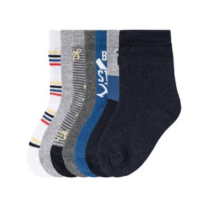 lupilu® Chlapecké ponožky s BIO bavlnou, 7 párů (19/22, šedá/zelená/bílá)
