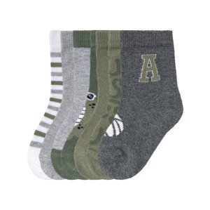 lupilu® Chlapecké ponožky s BIO bavlnou, 7 párů (19/22, zelená/šedá/bílá)