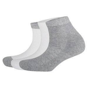 CRIVIT Dámské sportovní ponožky s BIO bavlnou, 3 páry (35/38, bílá/šedá)