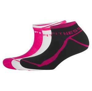 CRIVIT Dámské sportovní ponožky s BIO bavlnou, 3 páry (39/42, růžová/bílá/černá)