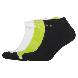 CRIVIT Pánské sportovní ponožky s BIO bavlnou, 3 páry (39/42, bílá/černá/zelená)