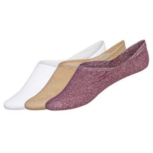 esmara® Dámské nízké ponožky, 3 páry (35/38, bílá/červená/béžová)