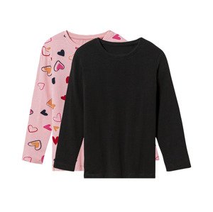 lupilu® Dívčí triko s dlouhými rukávy (98/104, černá/růžová)